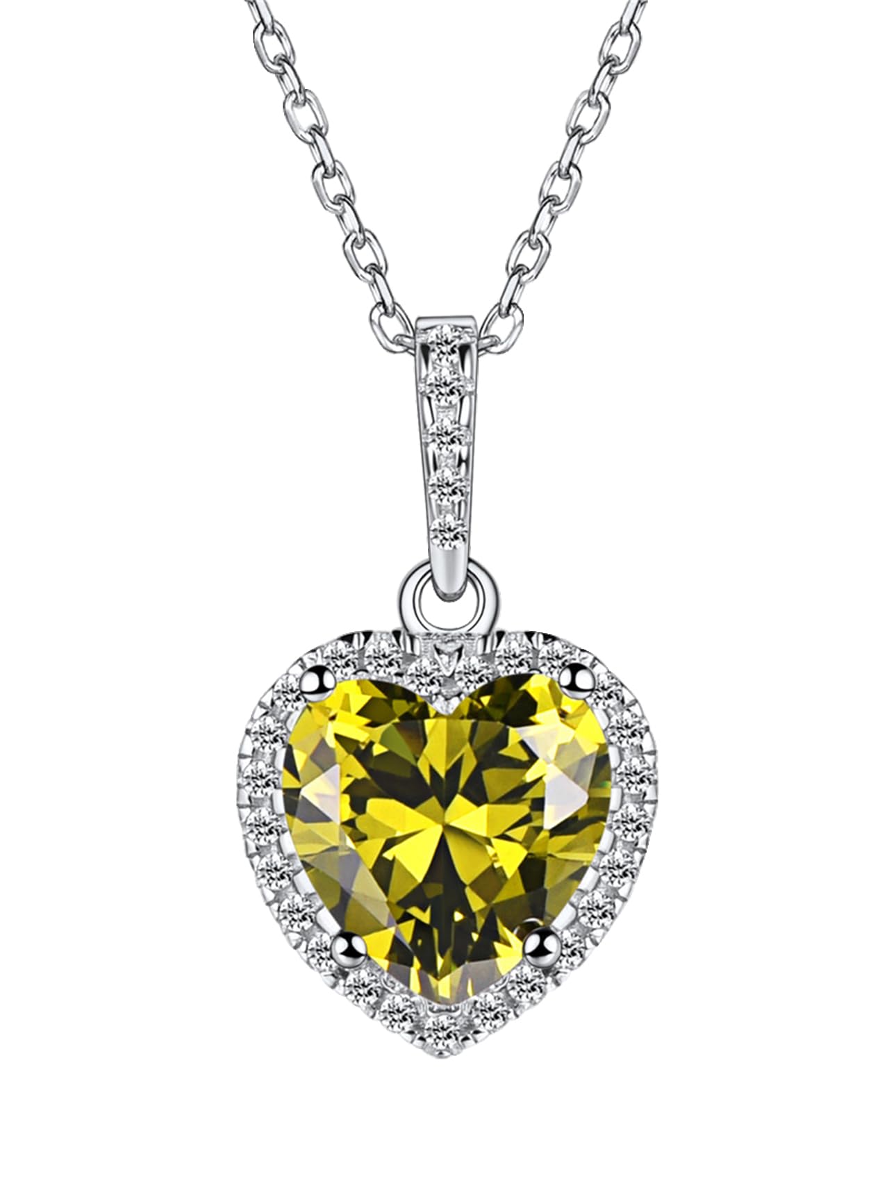 Bestyle Sparkling Sterling Silver Birthstone Necklace