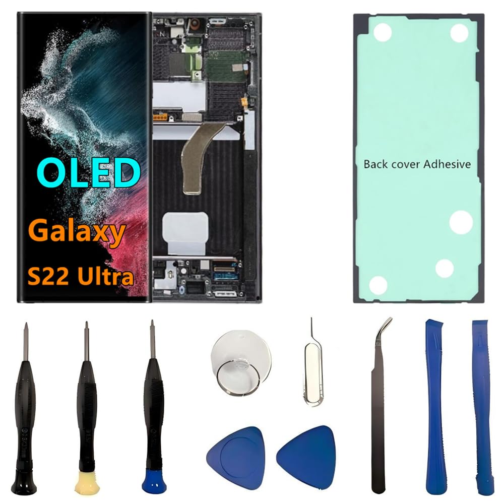 OLED Galaxy S22 Ultra LCD Screen Replacement for Samsung Galaxy S22Ultra 5G Display Touch Screen Digitizer SM-S908U SM-S908U1 Support Fingerprint