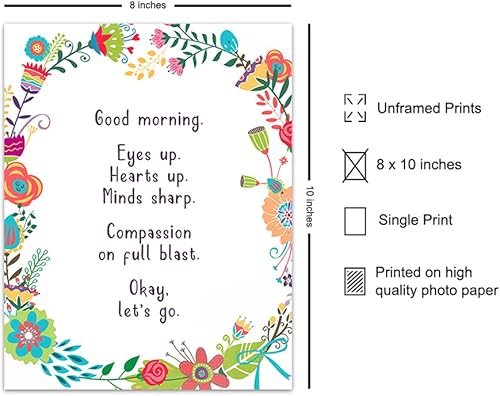 Miniatura 2 de Good Morning Merchandise - Positive Quotes Wall Decor Poster - Motivational Wall Art - Bathroom Decor for Women - Unique Funny Housewarming Gift for