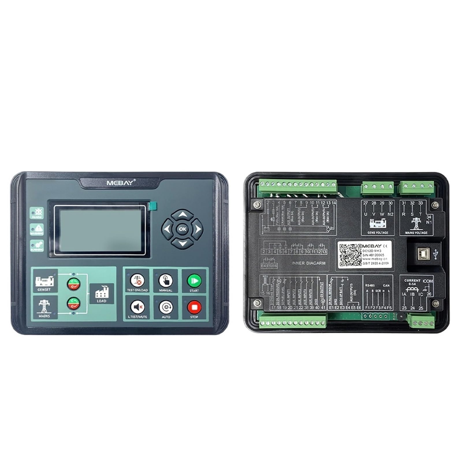 ZXAOMMBEA DC52D MK3 DC50D diesel generator set controller control panel