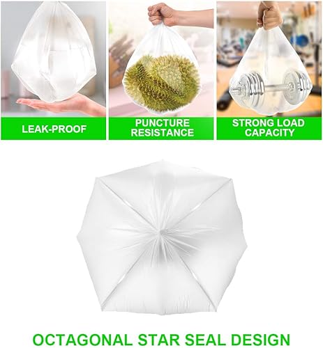 Miniatura 2 de Bolsas de basura pequeñas transparentes de 2.6 galones, 220 bolsas de basura de plástico para baño, dormitorio, oficina (220 unidades)