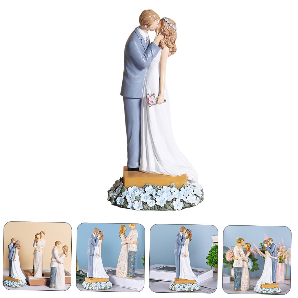 Ornements de Mariage pour Couples Décorations Sculpturales Figurines de Table Originales