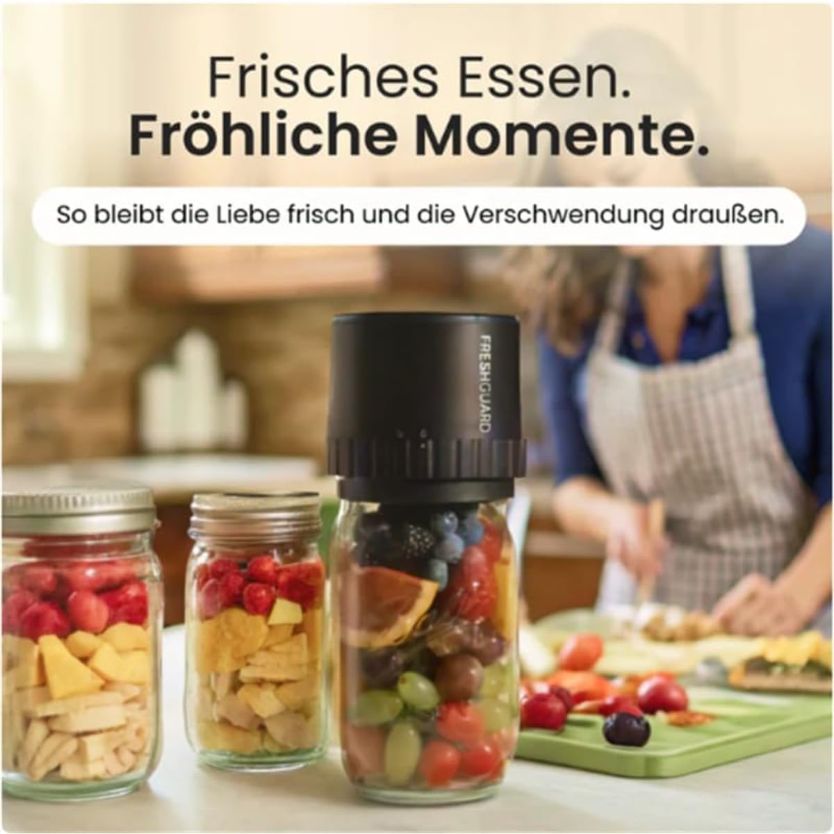 Freshguard Vakuumierer Für Längere Frische Mit 1-Knopf-Bedienung (Schwarz)