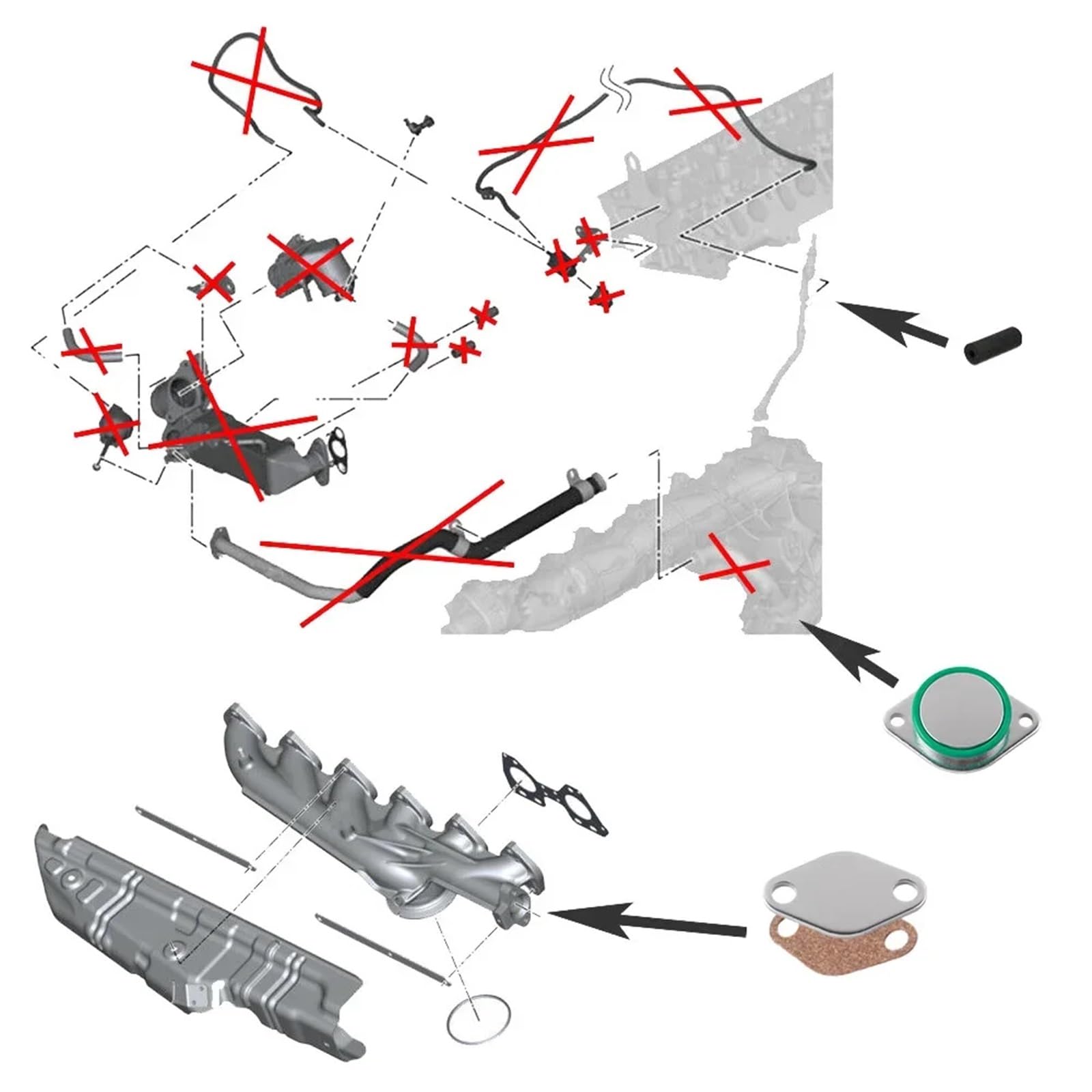 Kits de juntas de aluminio para válvulas compatibles con motores diésel 525d, 530d N57 y N57S. Juego de juntas