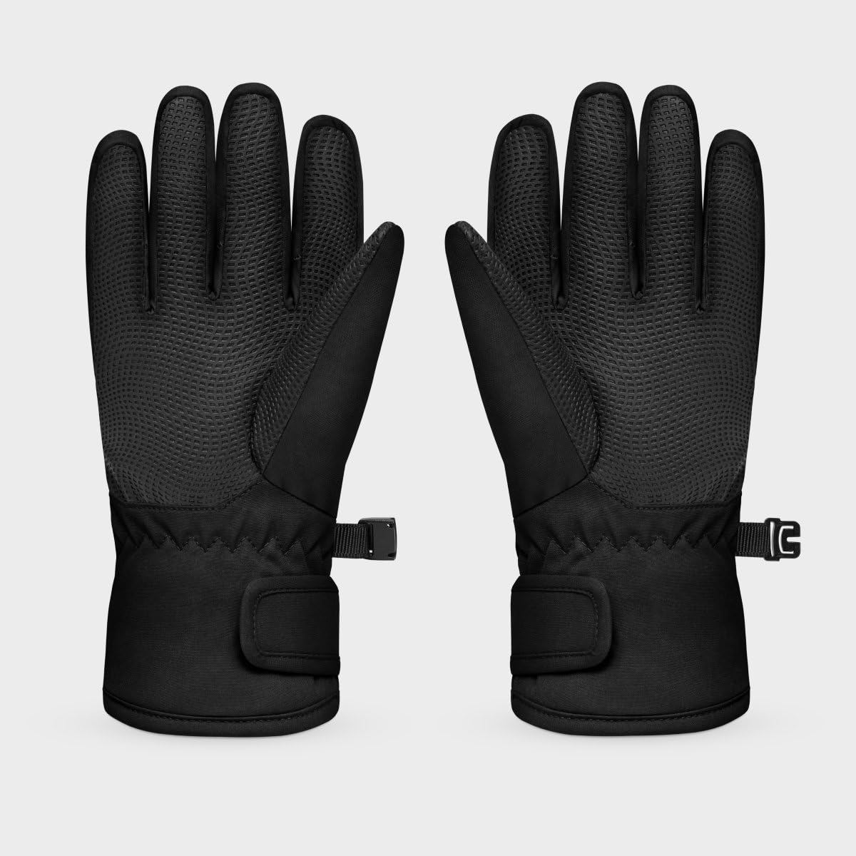 SIROKO Guantes térmicos esquí niños esquí y Nieve Skull Negro