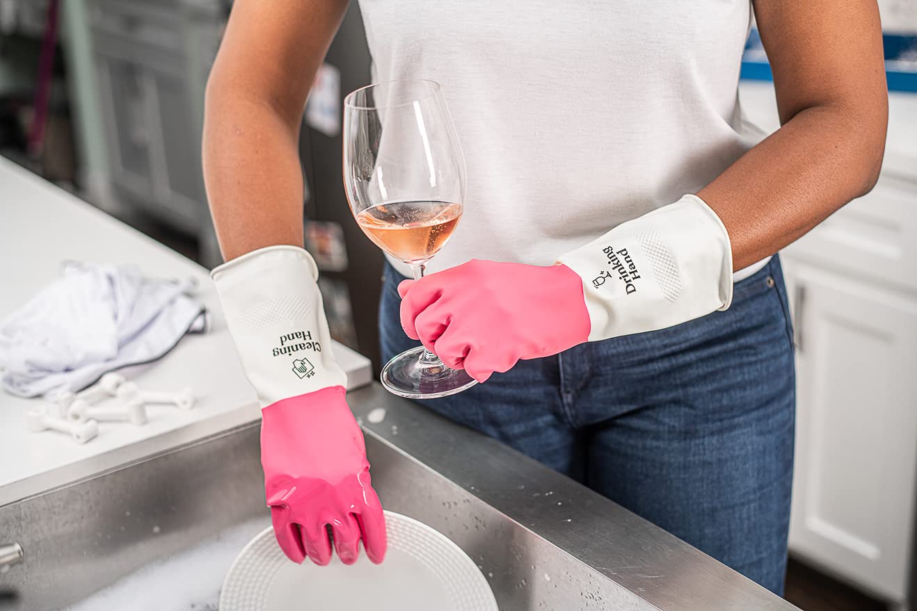 Co. Guantes de goma reutilizables de látex de goma reutilizables para limpieza de cocina, 1 par