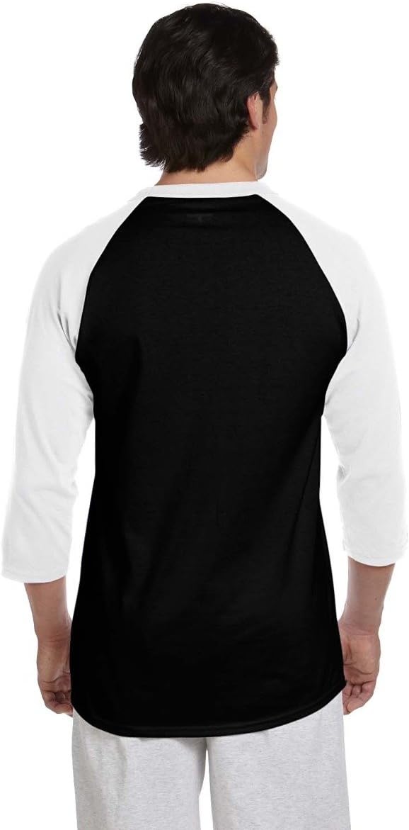 Champion Men's Raglan Baseball T-Shirt Small Black/White