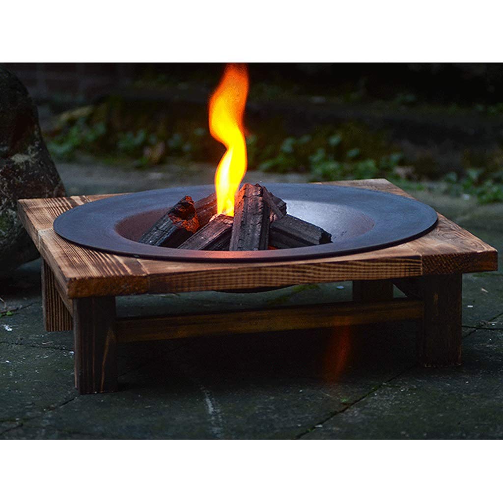 Ogród ognisko żeliwne Brazier palenisko podwórko patio ogród piec opalany drewnem grill ognisko poker na kemping piknik ognisko stal nierdzewna miska ognisko do grilla (kolor: naturalny)