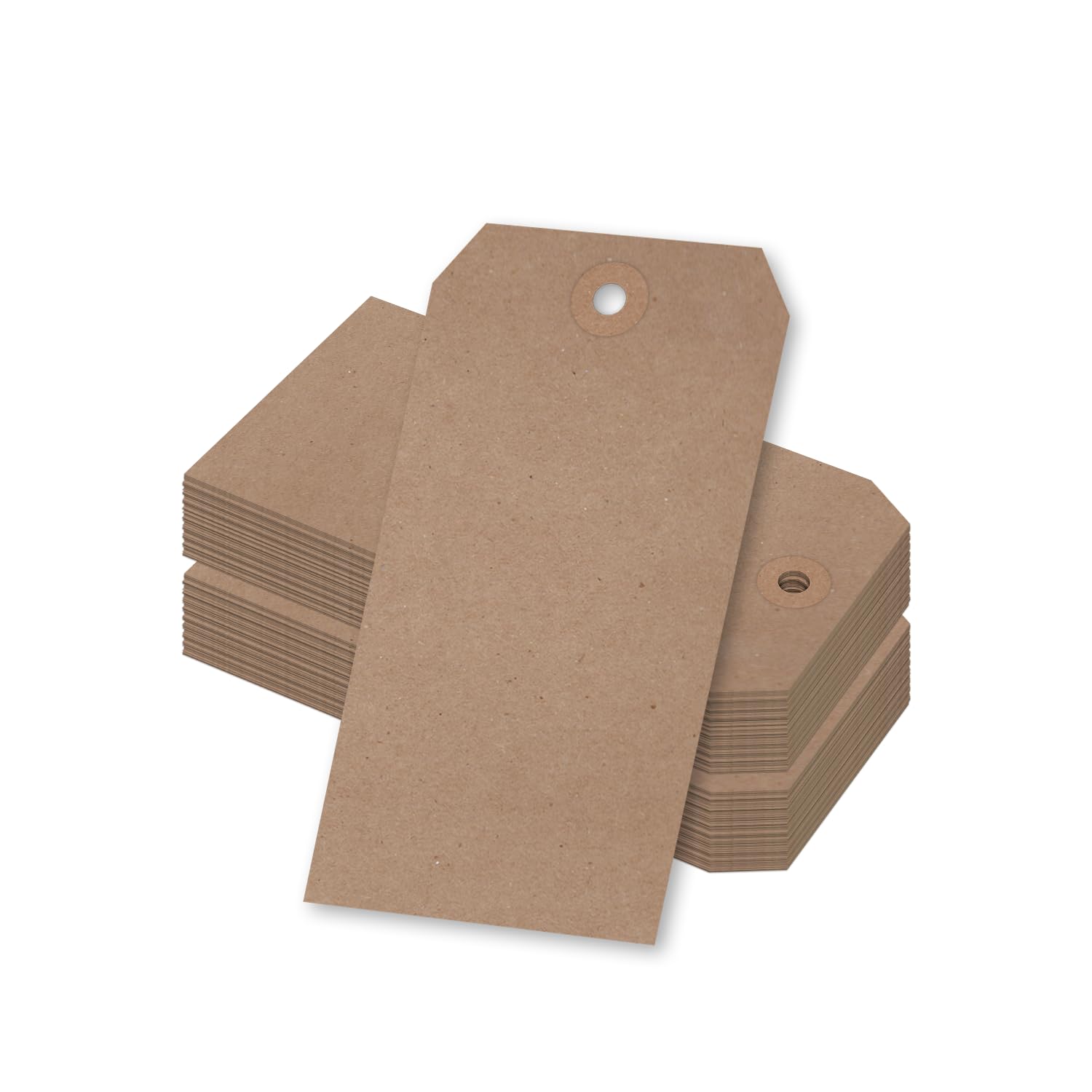 SmartSign Braune Geschenkanhänger, 1000 Stück, 12,1 x 6 cm, Größe 5, umweltfreundliche Blanko-Etiketten mit verstärktem Faser-Patch, 11 pt Recycling-Kraftpapieranhänger für