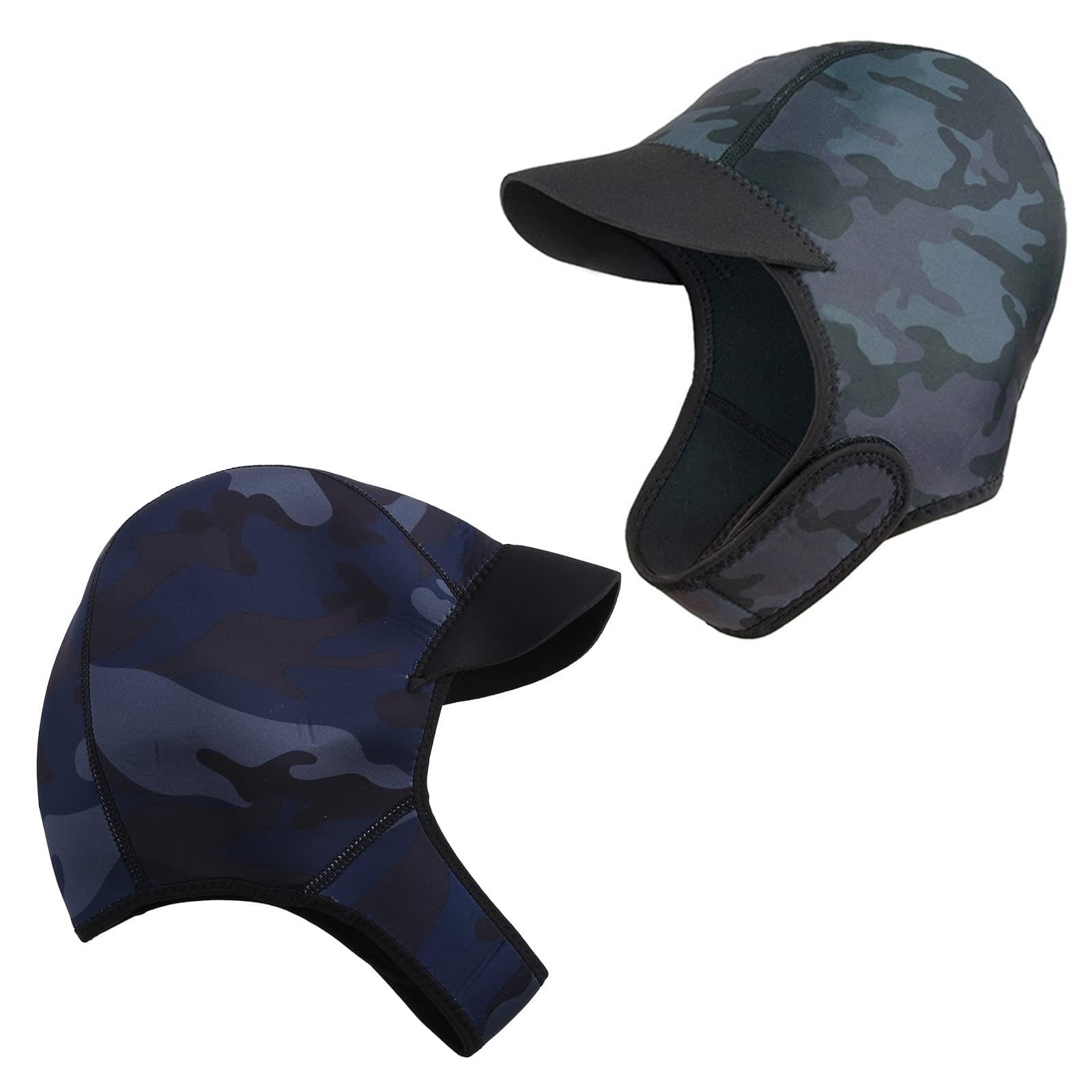 JISADER Bonnet De Bain Néoprène 2mm Avec Mentonnière – Cagoule De Plongée, Surf, Kayak – Protection Tête Et Oreilles