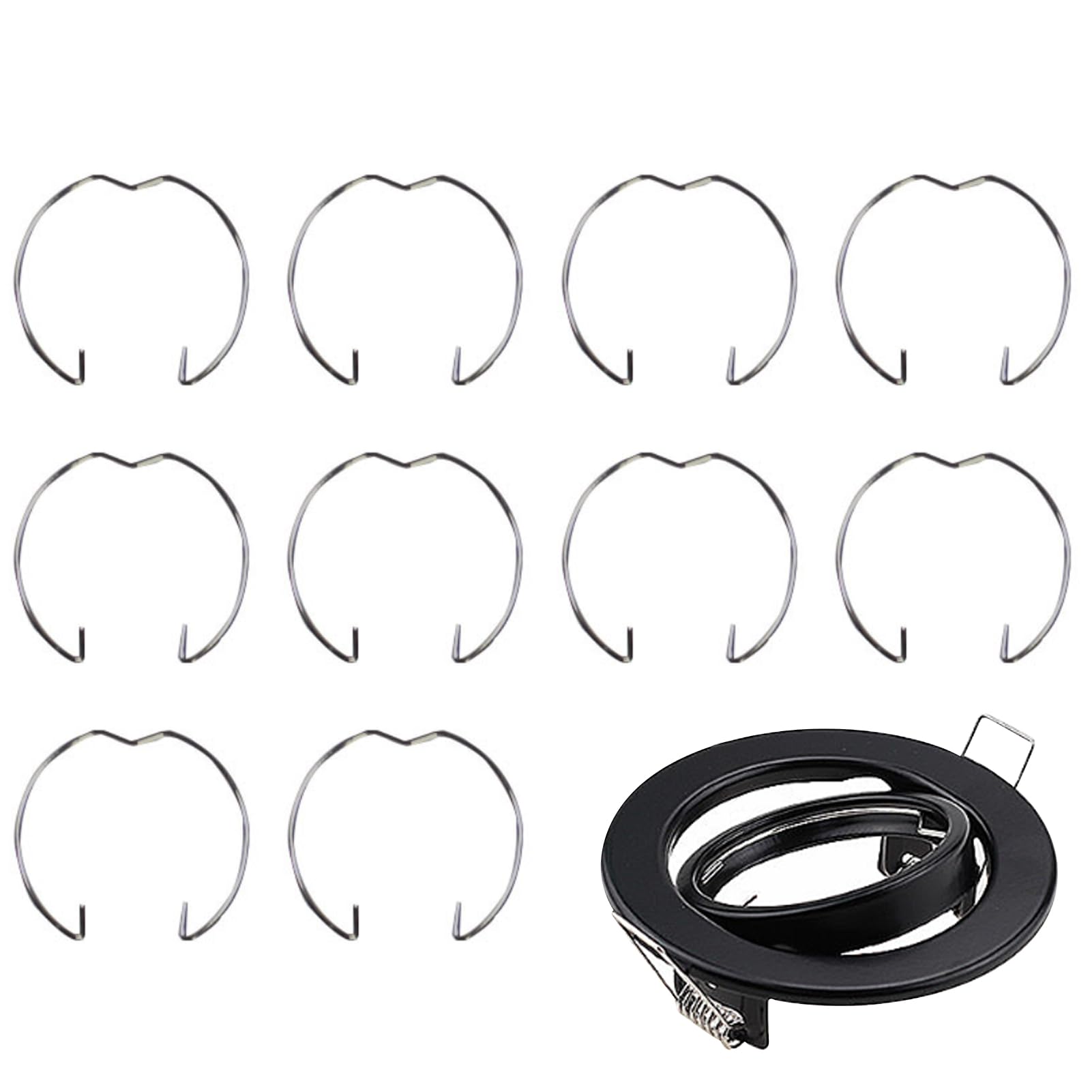 10Pcs GU10 MR16 Spotlight Clips, Lamp Retaining Spring Clasp Clips, Replacement Downlight Spring Clamps Diameter 50MM LED Halogen Bulb Holders for Ceiling Lights Socket Fittings Replacement