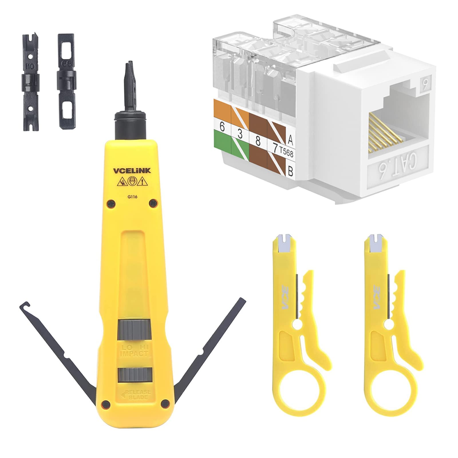 Amazon.com: VCELINK 50-Pack RJ45 Cat6 Keystone Jack White Bundle
