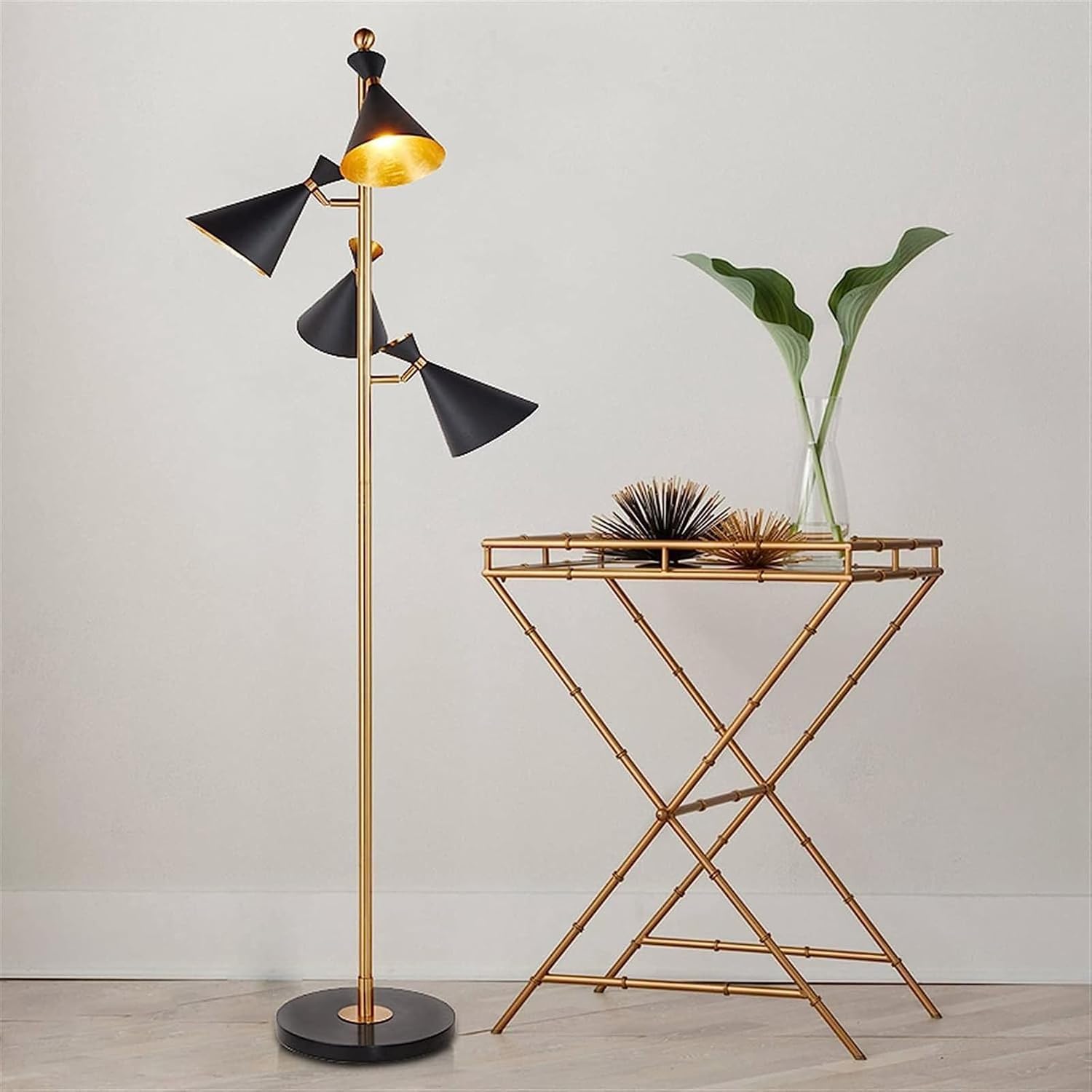 Lámpara de Lectura Ajustable de Hierro lámpara de Cano de lámina Dividida Ajustable Adecuado para Sala de Estar Comedor salón de Estudio lámpara de pie Dormitorio