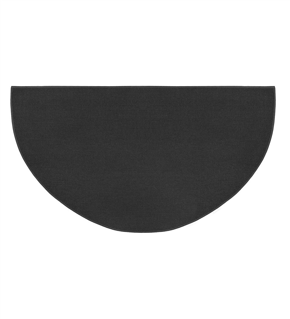Plow & Hearth 32"x60" Half Round Fireproof Hearth Rug | Charcoal | Double Layer Fiberglass Fireplace Mat | Protect Home Décor Hardwood Floor and Carpet from Sparks and Embers Wood Stove