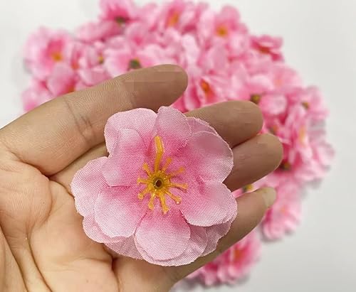 Miniatura 5 de 100 cabezas de flores de cerezo artificiales de seda para primavera, flor de ciruelo falso, relleno de jarrón, ramilletes para decoración de boda,
