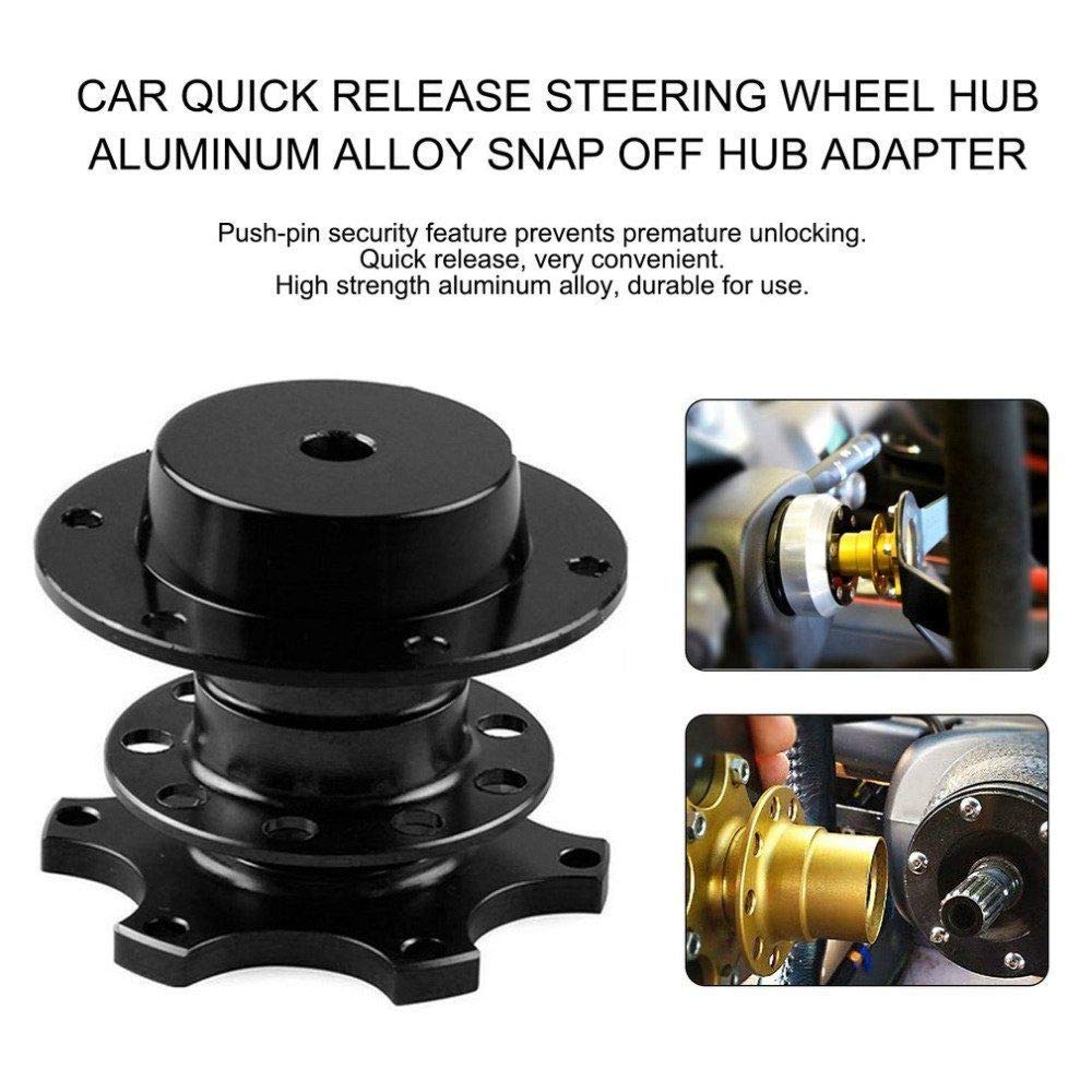Buje universal de cambio rápido para ajuste del volante del volante del coche de carreras/rally/automovilismo (negro)