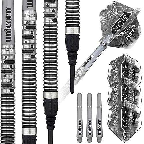 Unicorn Soft Tip Professional Darts Set, Black/silver, 20 g
