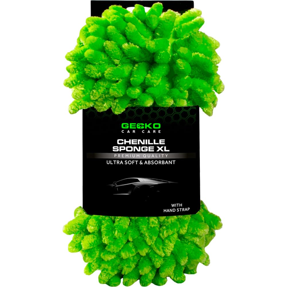 Gecko Chenille Wash Sponge 24x10x6cm, Green