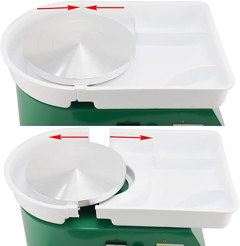 Miniatura 4 de HighFree Máquina eléctrica de rueda de cerámica de 9.8 in con lavabo lavable desmontable, pedales de pie y herramientas de escultura de arcilla