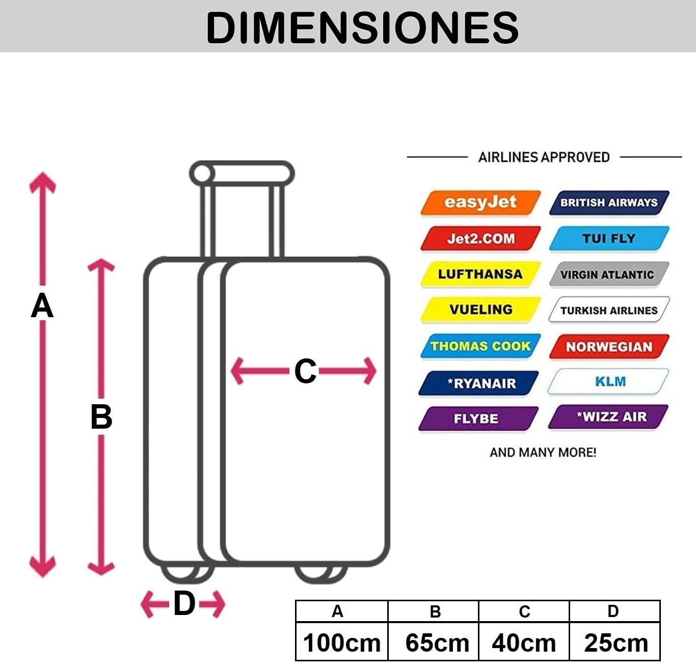Maleta de Viaje Equipaje para Viajar en avión 4 Ruedas giratorias Estampado Mariposa candado de combinación (Mediana - Rosa)