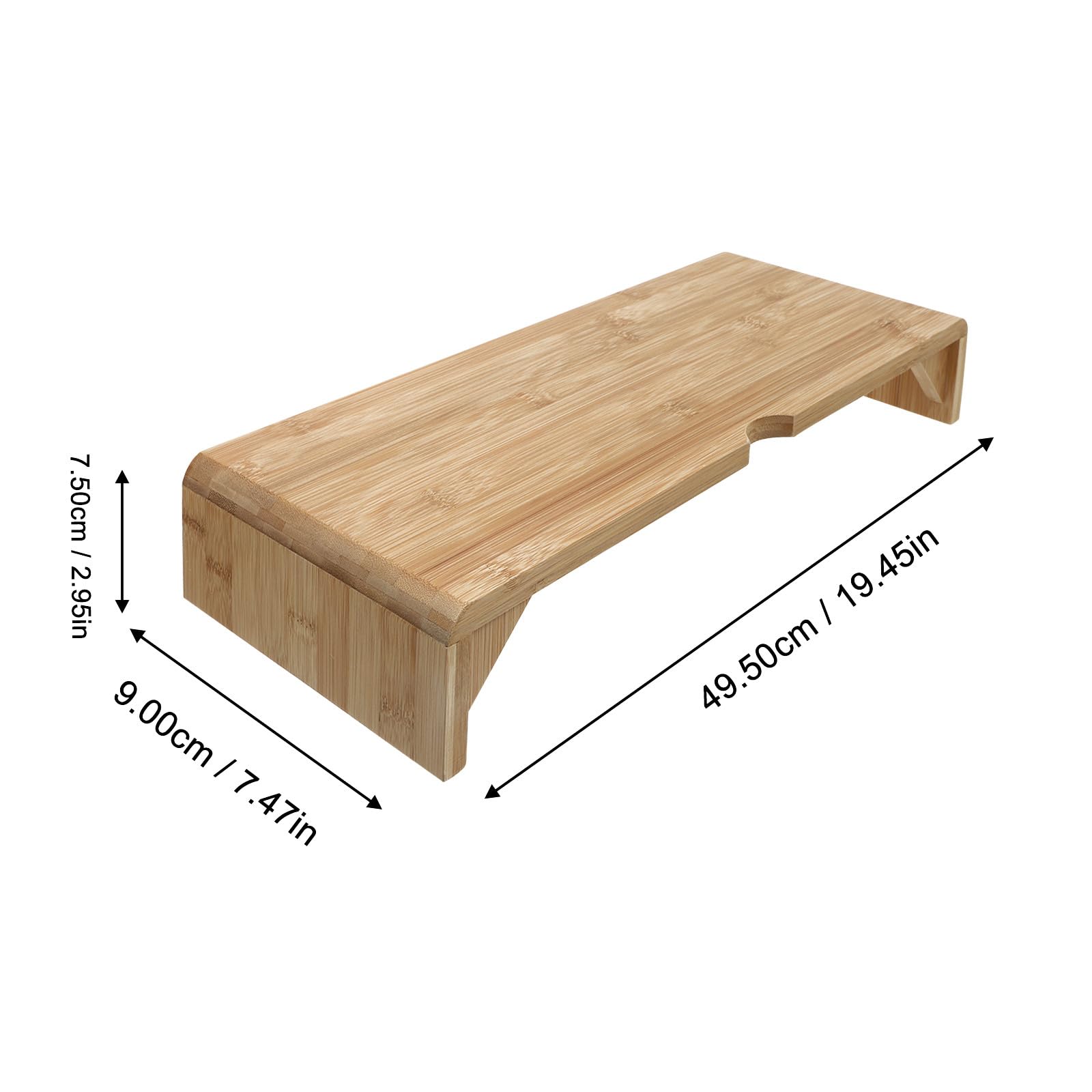 Generico Supporto per Monitor in bambù per Ufficio e Casa, Alza Schermo Semplice e Pratico Funzione di Risparmio Spazio e Design Elegante
