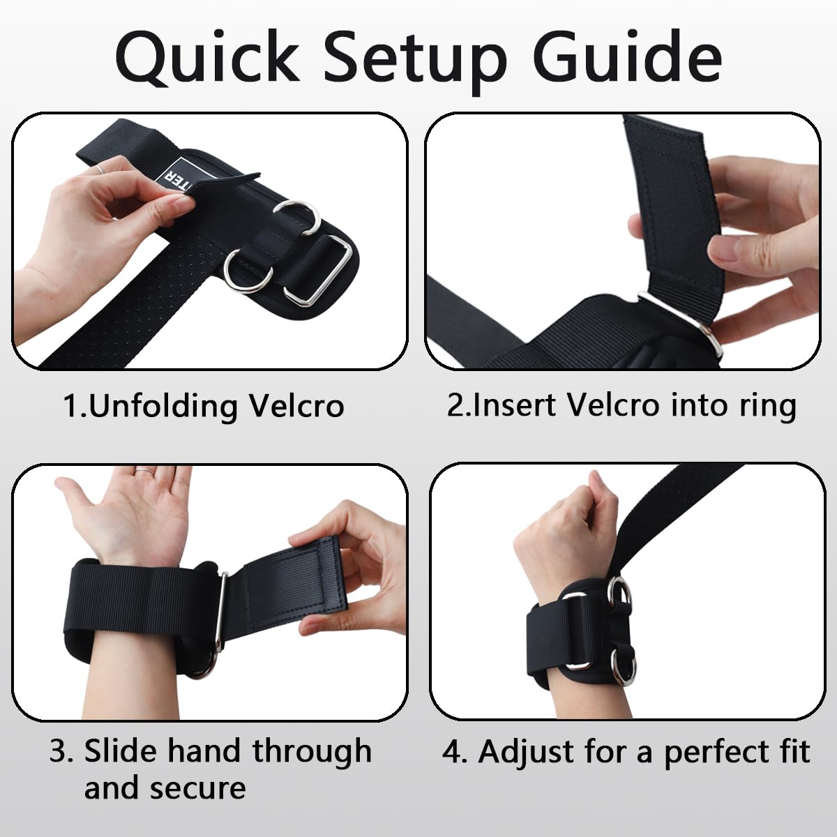 LINSTER Cinghie per Sollevamento Pesi con Anelli a D, Cinghie per Sollevamento Pesi Spesse e Comode, Cinghie da Polso per Sollevamento Antiscivolo Imbottite in Neoprene 2 in 1 per Sollevamento Pesi e