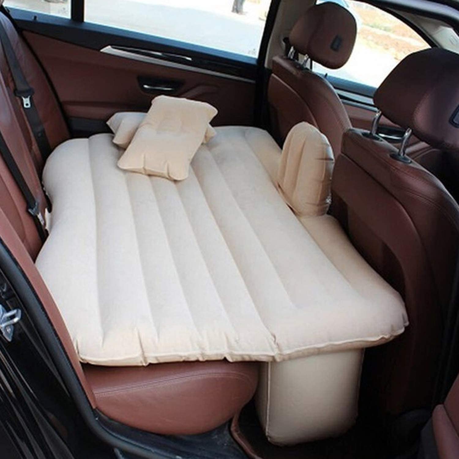 pivalo a5 inflatable car bed air mattress with pump & 2 air pillows universal fit car back seat baby sleeping bed for kids travel trips camping picnic pool beach (random, 1pc)