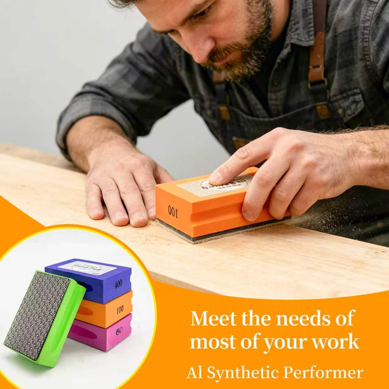 Diamond Polishing Pads - 60 Grit for Glass, Wood & Metal -8 Diamond Polishing Pads - 60 Grit for Glass, Wood & Metal -8