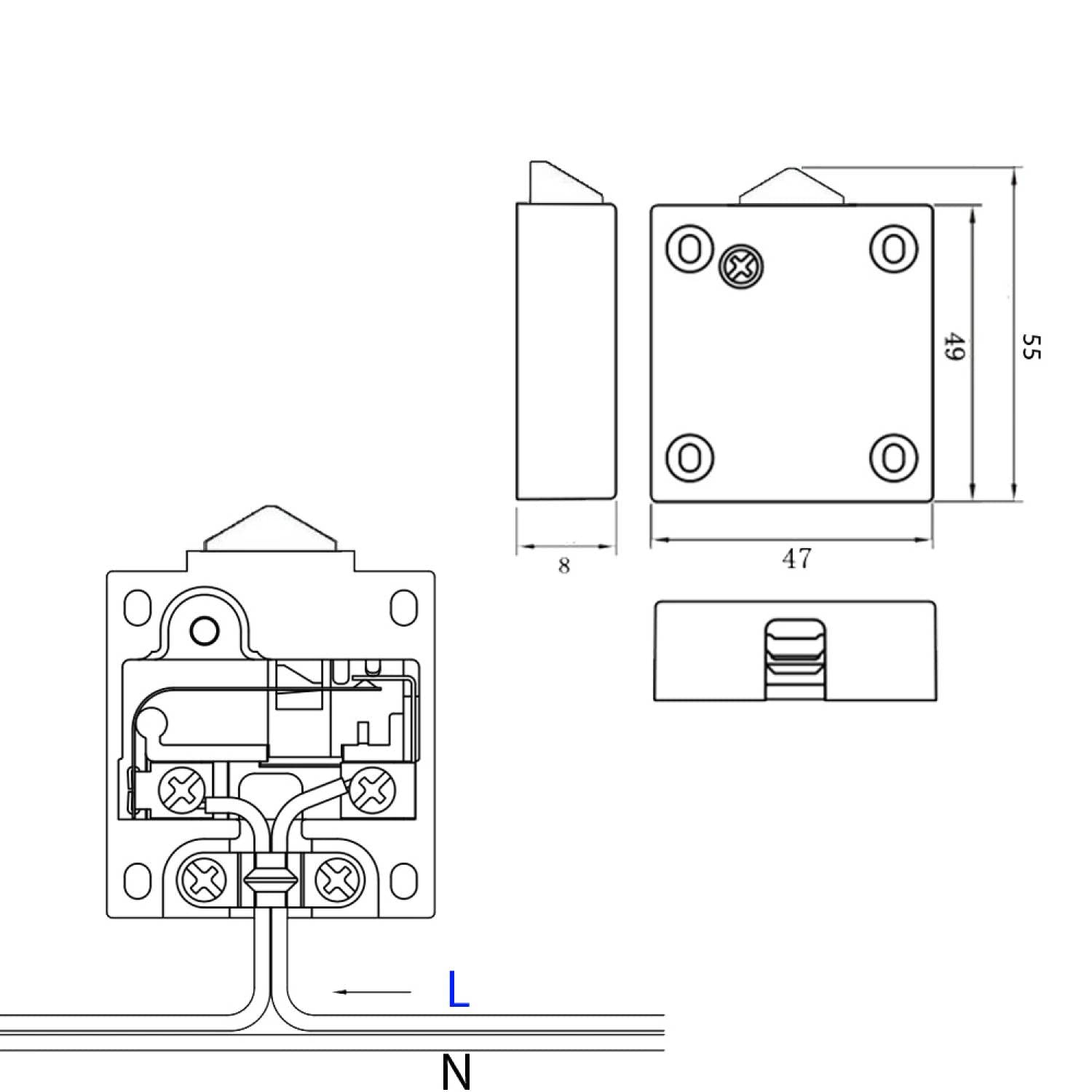 6 Interruttori Armadietto 2A 250V - Per Luci A Contatto Con Anta, On/Off Automatico - Foto 4