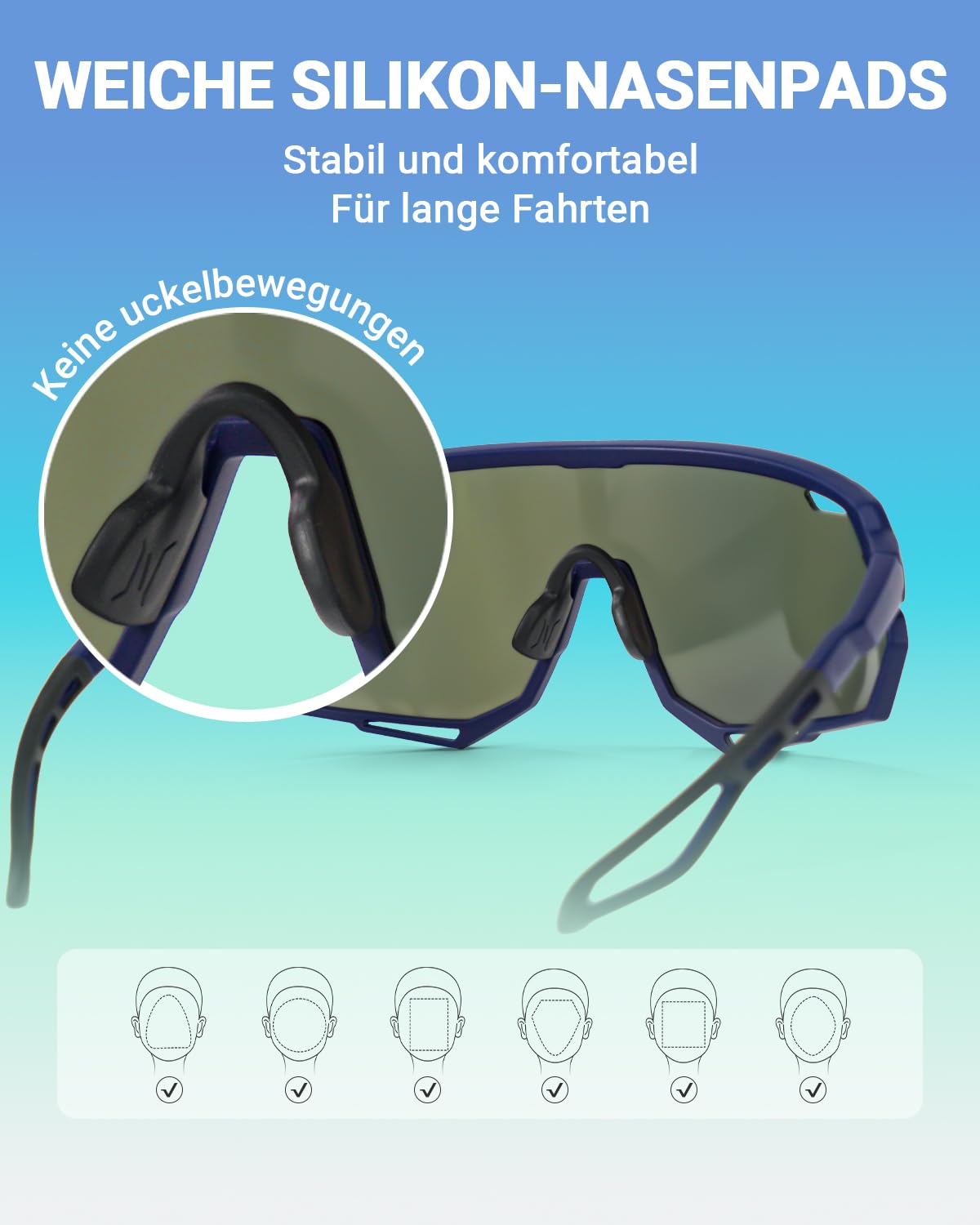 Meeloog Occhiali da sole sportivi polarizzati da 26 g per uomo e donna con 3 lenti - protezione UV400 per ciclismo, corsa, pesca e attività all'aperto