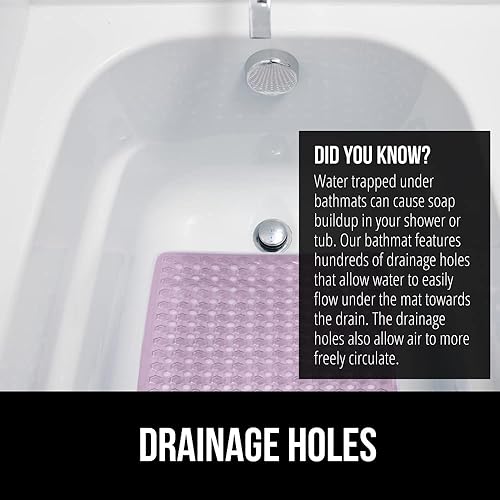 Vista 124 de Gorilla Grip - Alfombra de baño, ducha y bañera patentada, lavable a máquina, anti-bacteriana, sin BPA, látex, sin ftalatos, cuadrada, con agujeros
