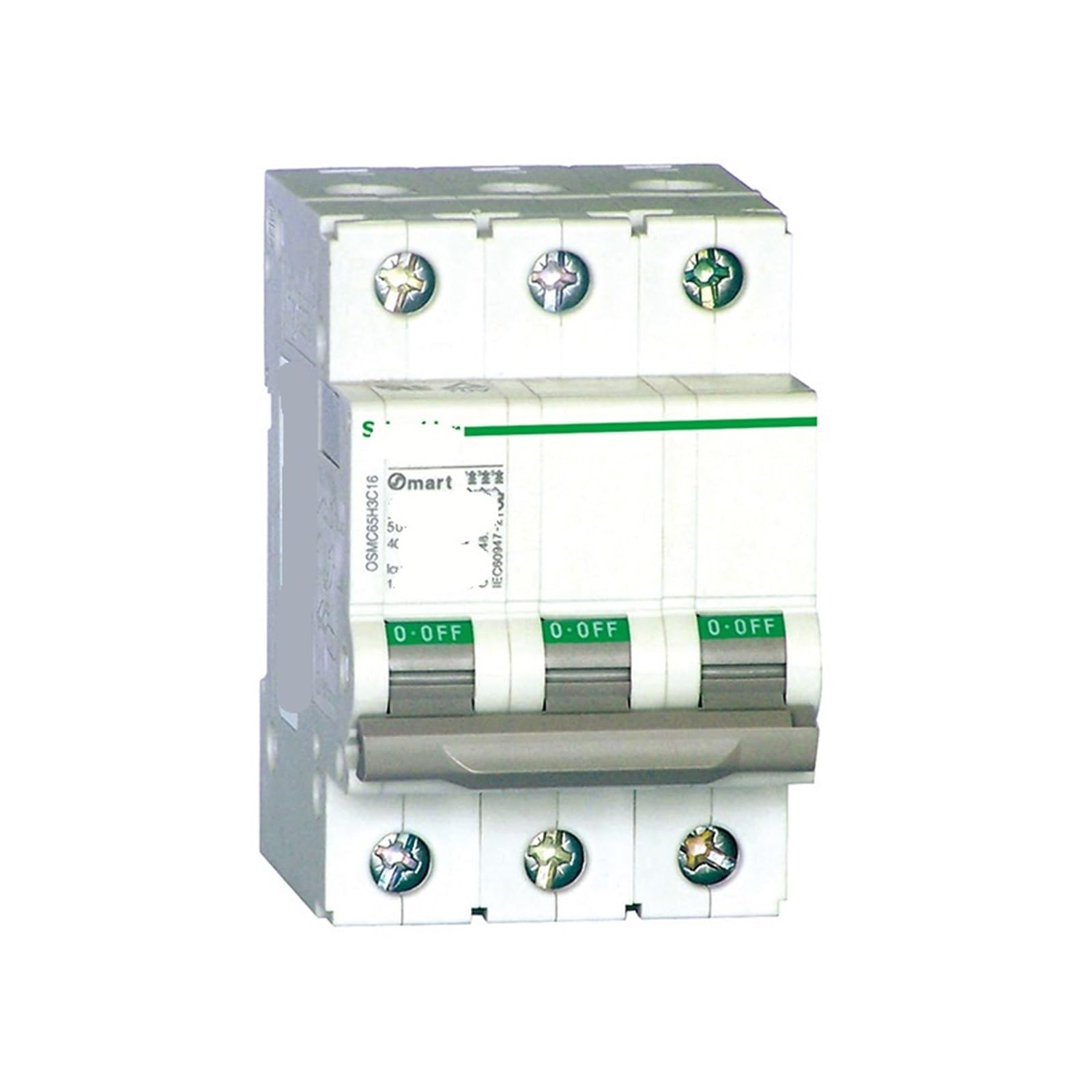Disjoncteur miniature électrique O65H 63A triphasé courbe D O65H3D63