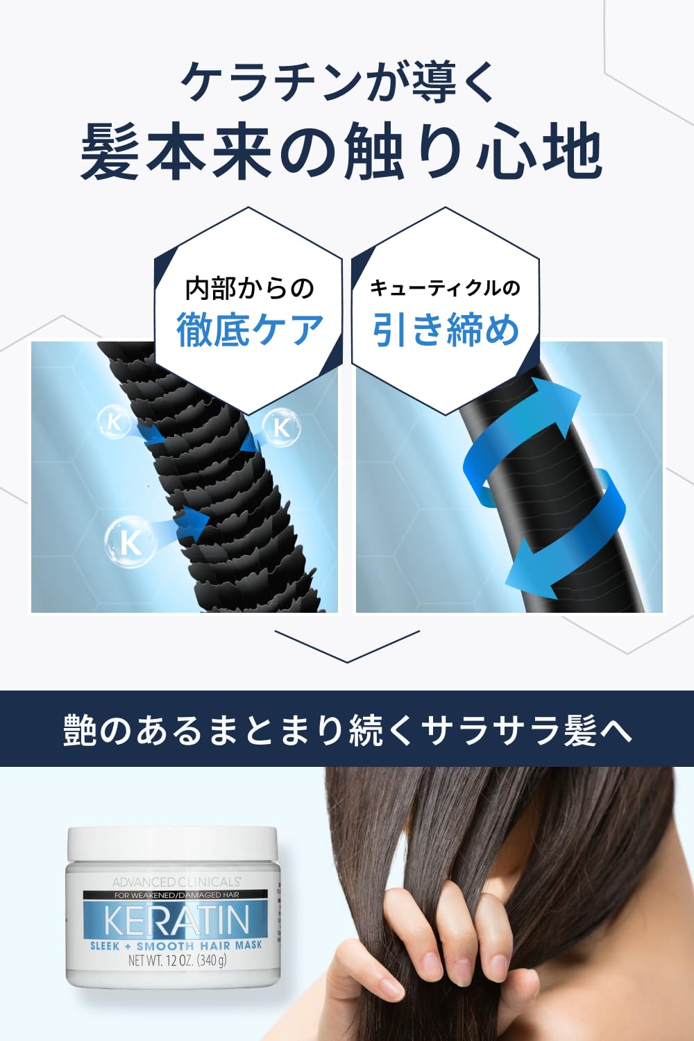 Amazon | 【日本公式】 Advanced Clinicals ヘアマスクセット