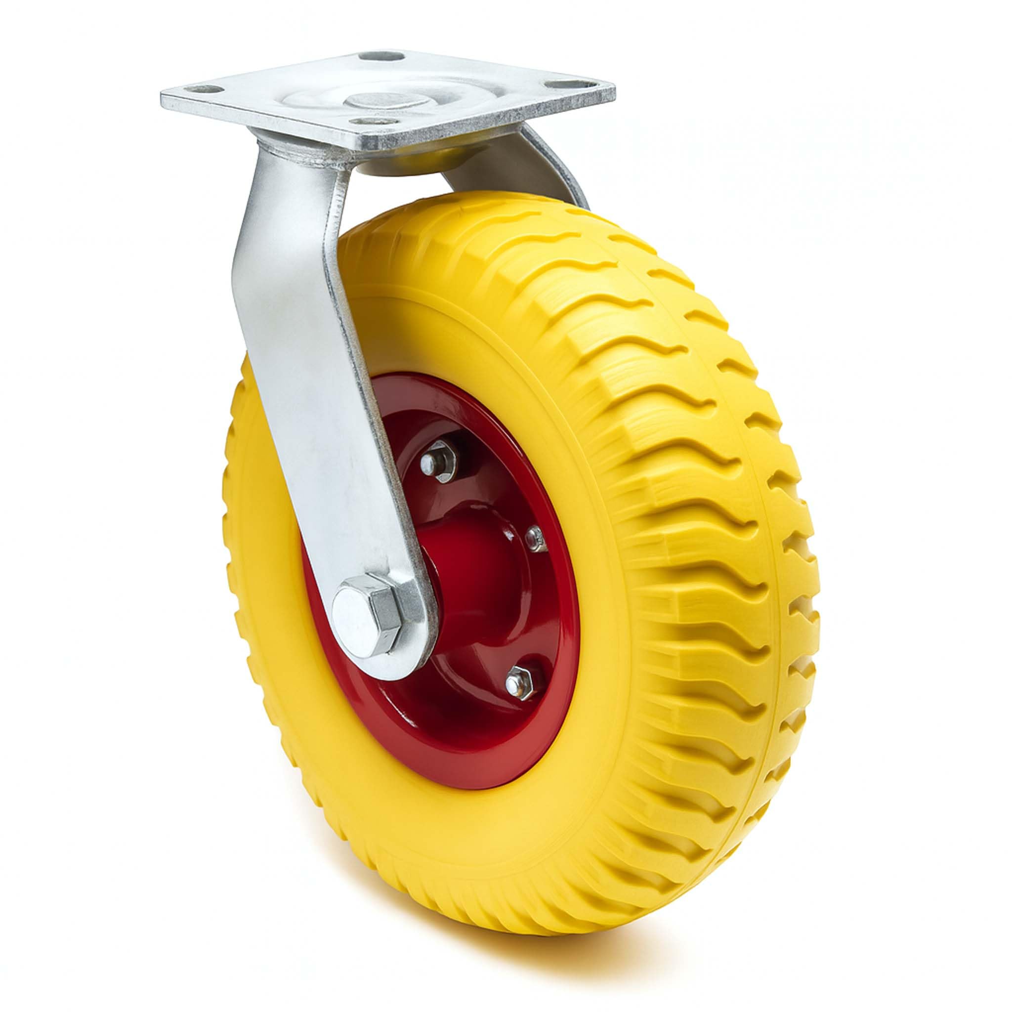 Rotating Castor 220x58mm Puncture-proof with Metal Rim and Fixture