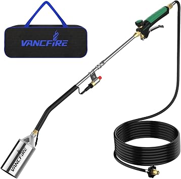 Propane Torch Weed Burner Kit,Weed Blow Torch with Storage Bag, Heavy Duty Flamethrower with Igniter & Turbo Trigger and 10 FT Hose for Weeding,Roofing, Melting Ice Snow