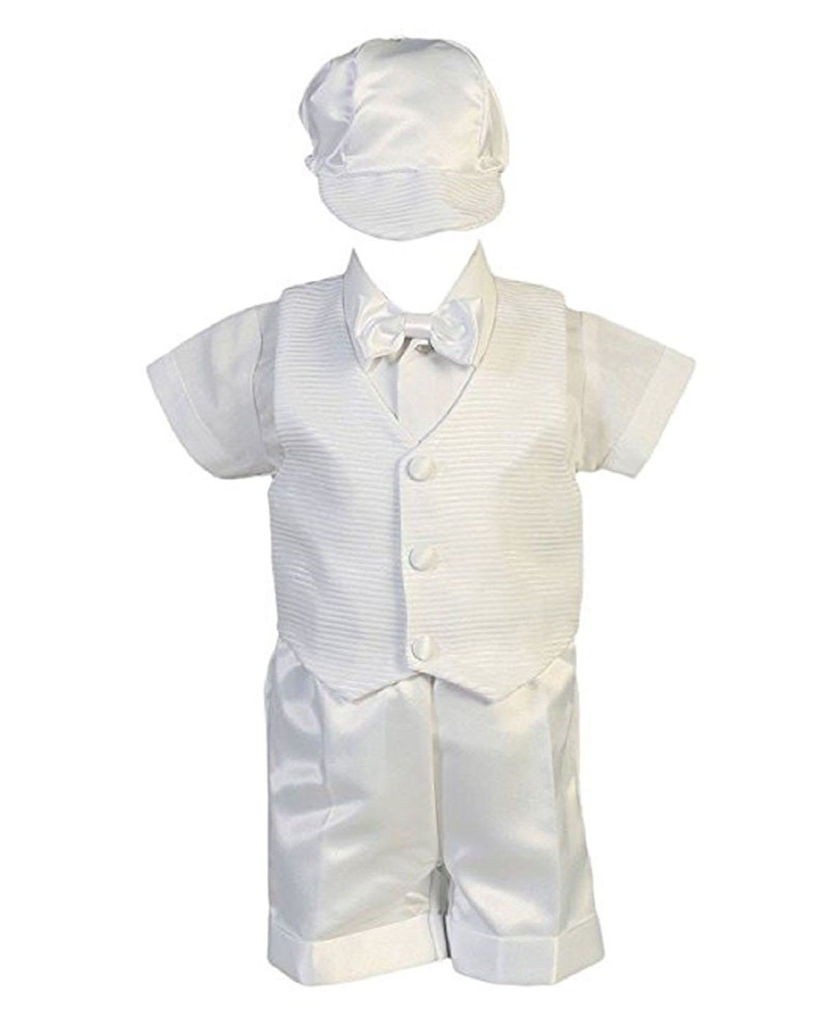 Baby Toddler Boys Christening Plaid Vest & Bowtie w/Short Set infant-4T