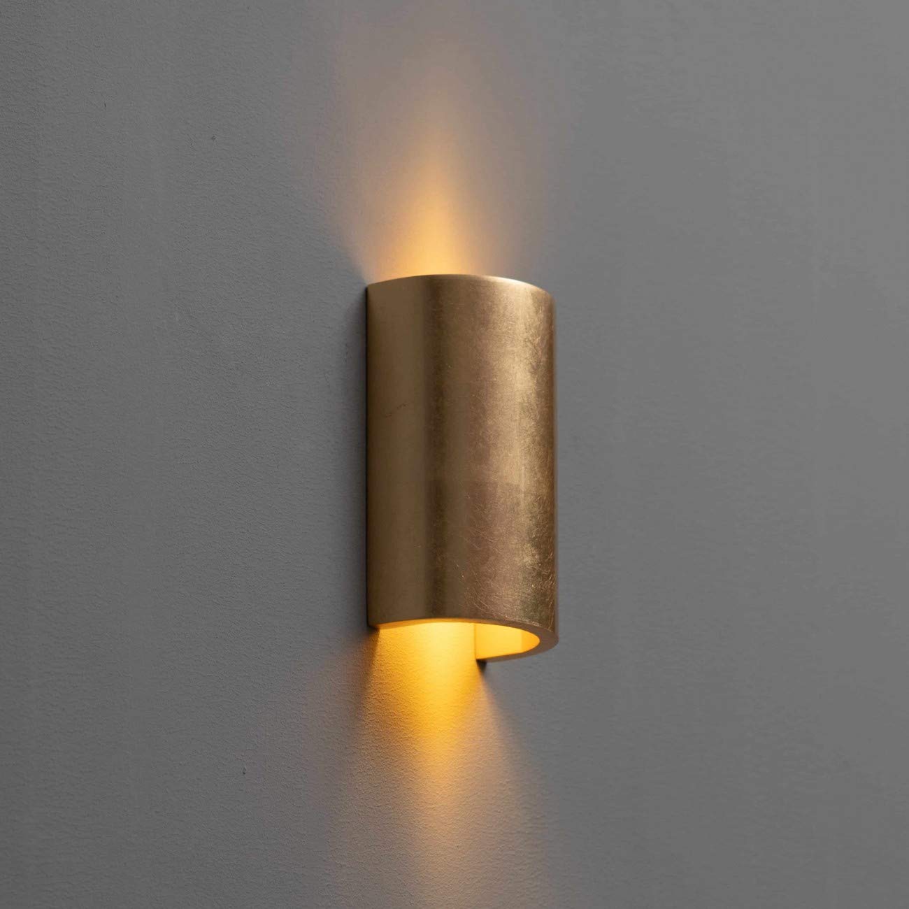 KosiLight - Round Plaster wall lamp - Gold Leaf Aries - Gold/Brass - 220/230V 50/60Hz - Gypsum - IP20 -