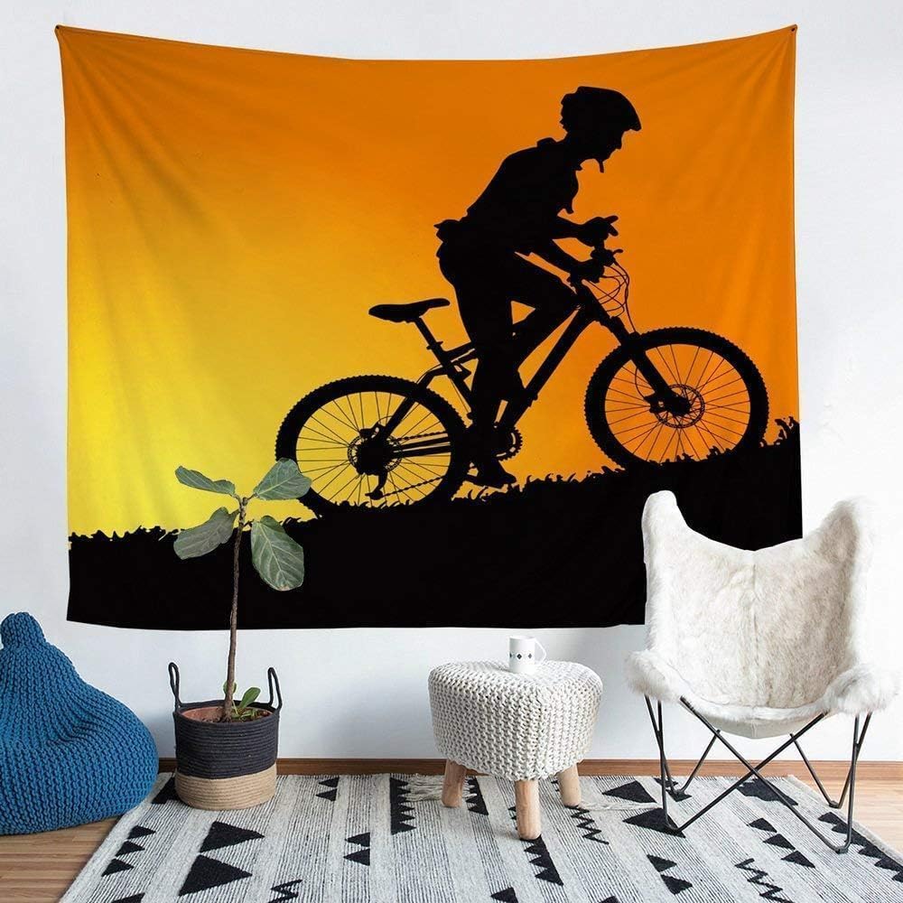Arazzo da Parete Ciclismo 240x260 cm Arazzo Extra GrandeSportivo Arazzi Morbido Tessuto in Microfibra Decorazione per Camera da Letto Soggiorno, dormitorio a-2561