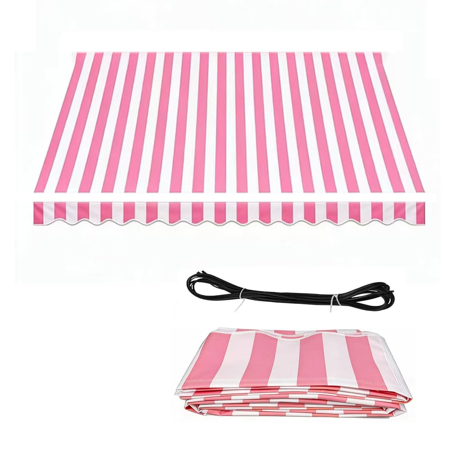 Wysuwana tkanina tarasowa do markizy (2 M x 3,5 M), 280 g/m², poliester, odporna na warunki atmosferyczne, do ogrodu lub tarasu, bez fiszbin. Paski 2 6x2m/20x6,5ft