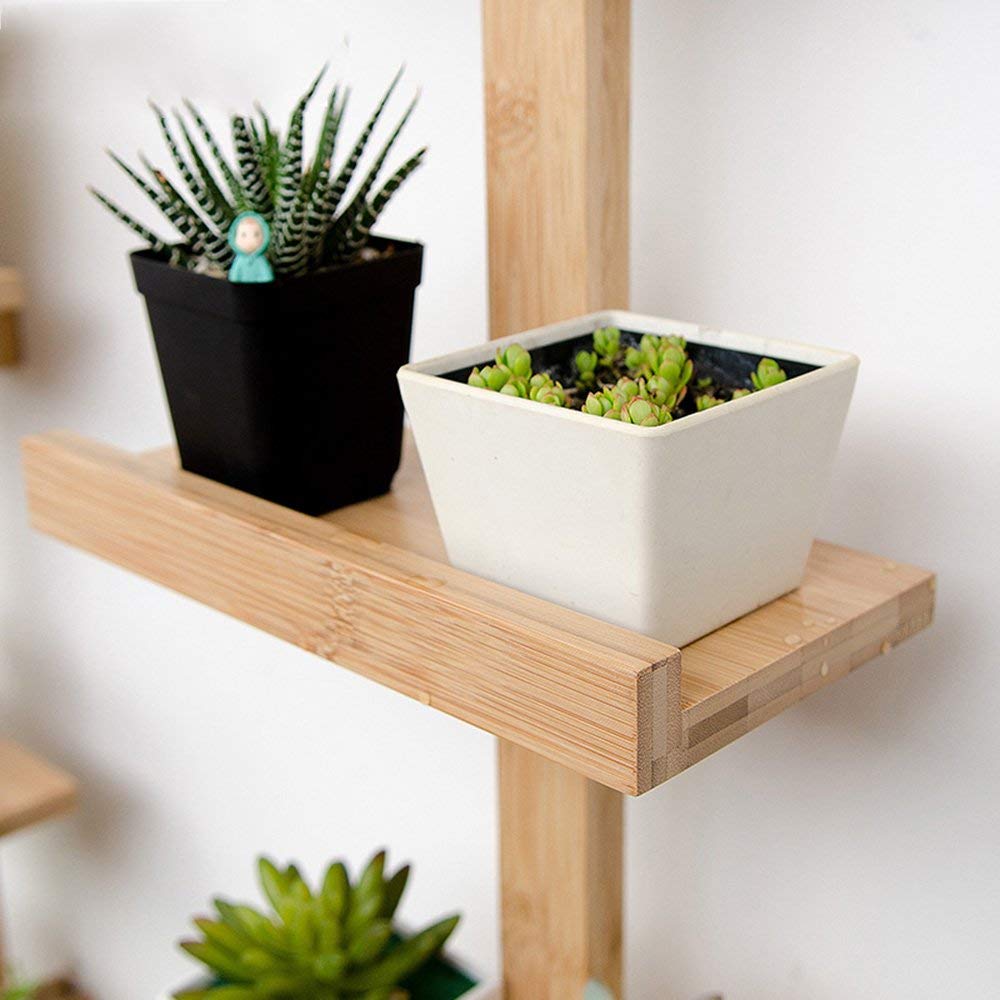 MU Estantes para el hogar Estantería Estante de Almacenamiento Organizador montado en la Pared de Madera para Dormitorio, Sala de Estar, baño, Cocina, Oficina y más Bastidores de 3 Niveles, 4 Niveles