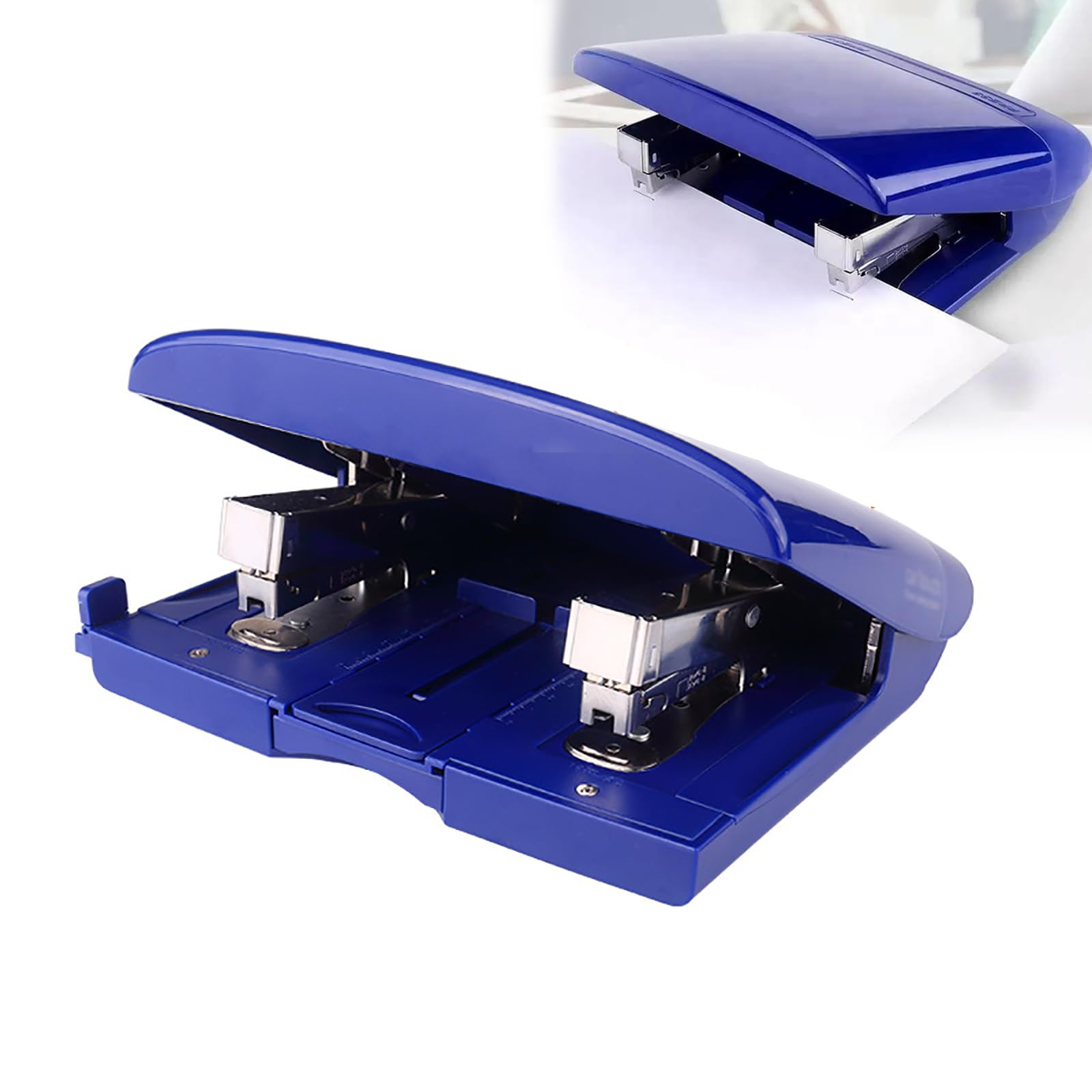 Agrafeuse Double, Petite Agrafeuse A4 À Double Tête, Type D'aiguille Universel: 24/6, 24/8, 23/6, / 23/8, Profondeur d'alimentation: 0-58mm Réglable, A4 / 16k Réglable, pour Le Papier