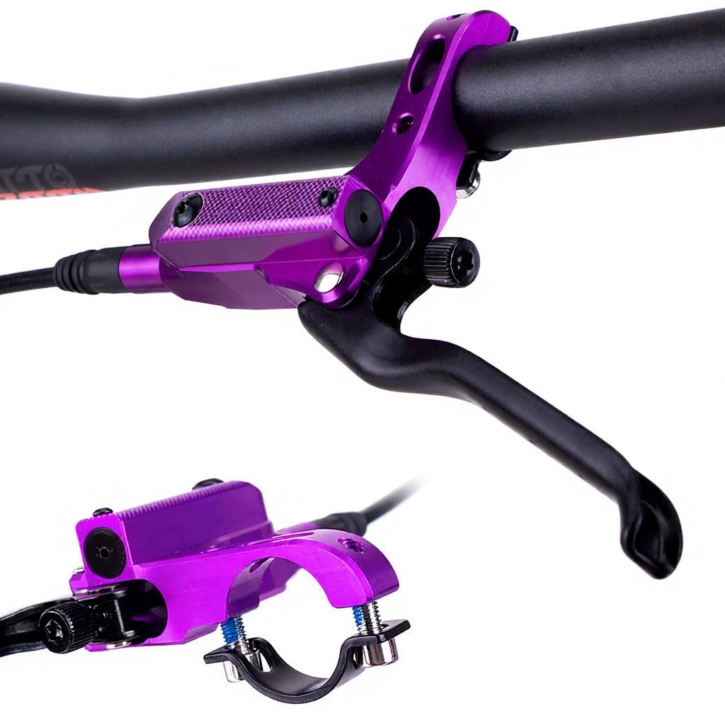 Freno de disco hidráulico MTB de 4 pistones para bicicleta de montaña delantera y trasera, freno de bicicleta para carretera y montaña con diseño de doble freno, transmisión de presión de aceite