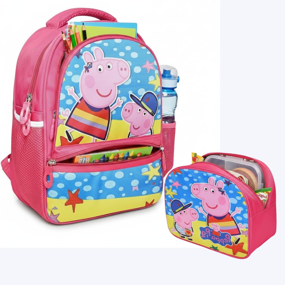 Image of Stylbase Waterproof School Bag with lunch bag combo for Boys and Girls Kids Bag with tiffin cover - Backpack Bag for Travelling for 5-7 Years 15 Inches