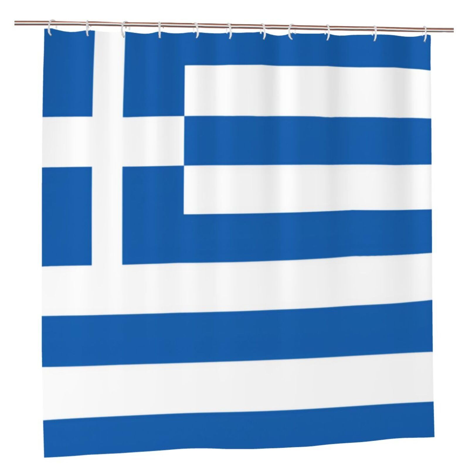 Klgrtjhk Plastic Greek Flag Shower Curtain 72X72in Bathroom Curtain﻿