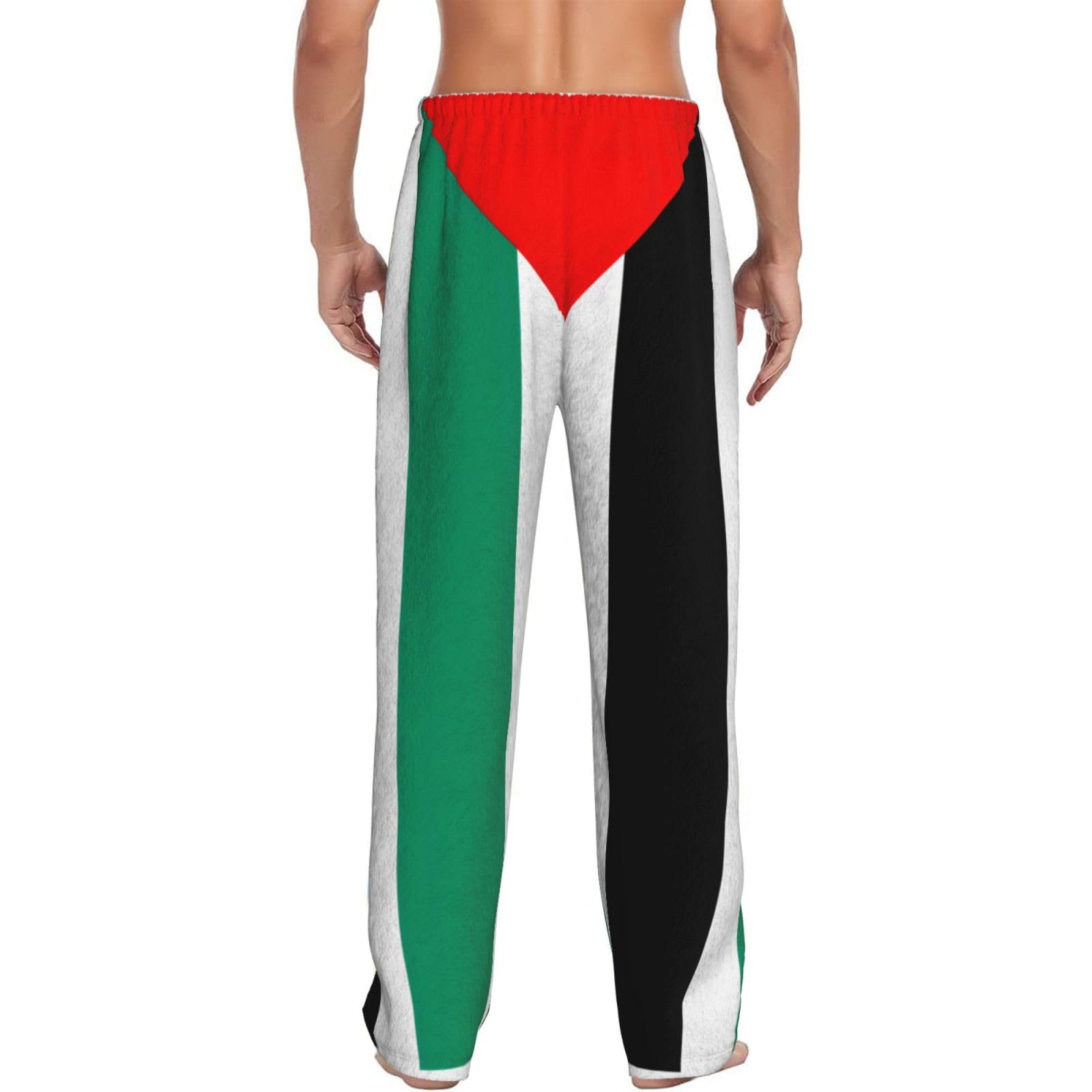 Pantalones de pijama para hombre con estampado de bandera de Palestina, pantalones de pijama de forro polar con bolsillos, de microfibra