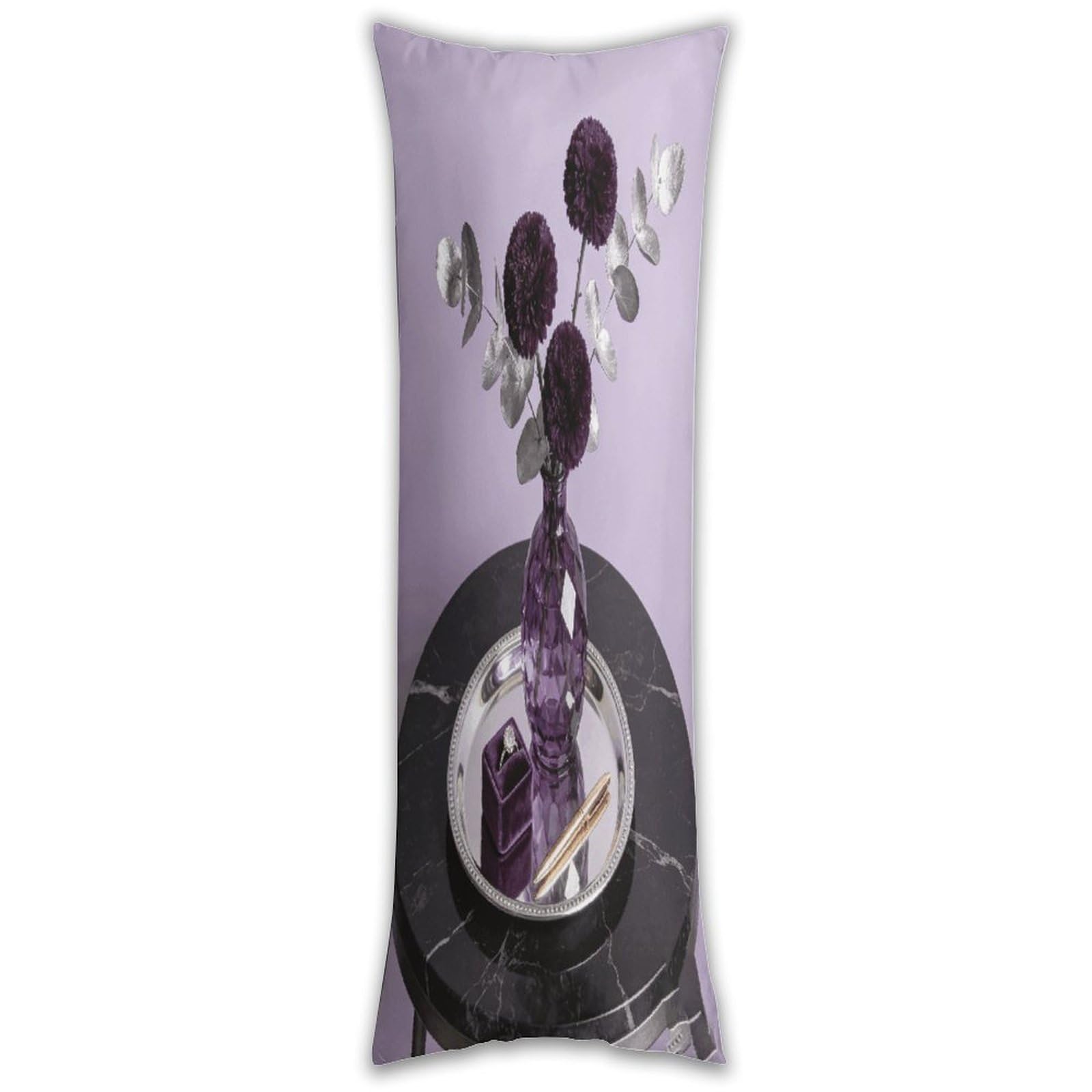 Lavender Tenderness Pillow Cases Breathable Vertical Long Pillowcase Body Pillowcase with Hidden Zipper Closure Soft and Cozy Pillow Cover 20x54 Inches for Bedroom Couch