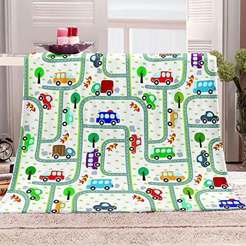 WJYMJJ Plaid Couverture Polaire Voiture de Dessin animé Impression 3D Microfibre Couverture de lit en Flanelle Douce, Chaude et Confortable, Couverture de canapé 70x100 cm Cover
