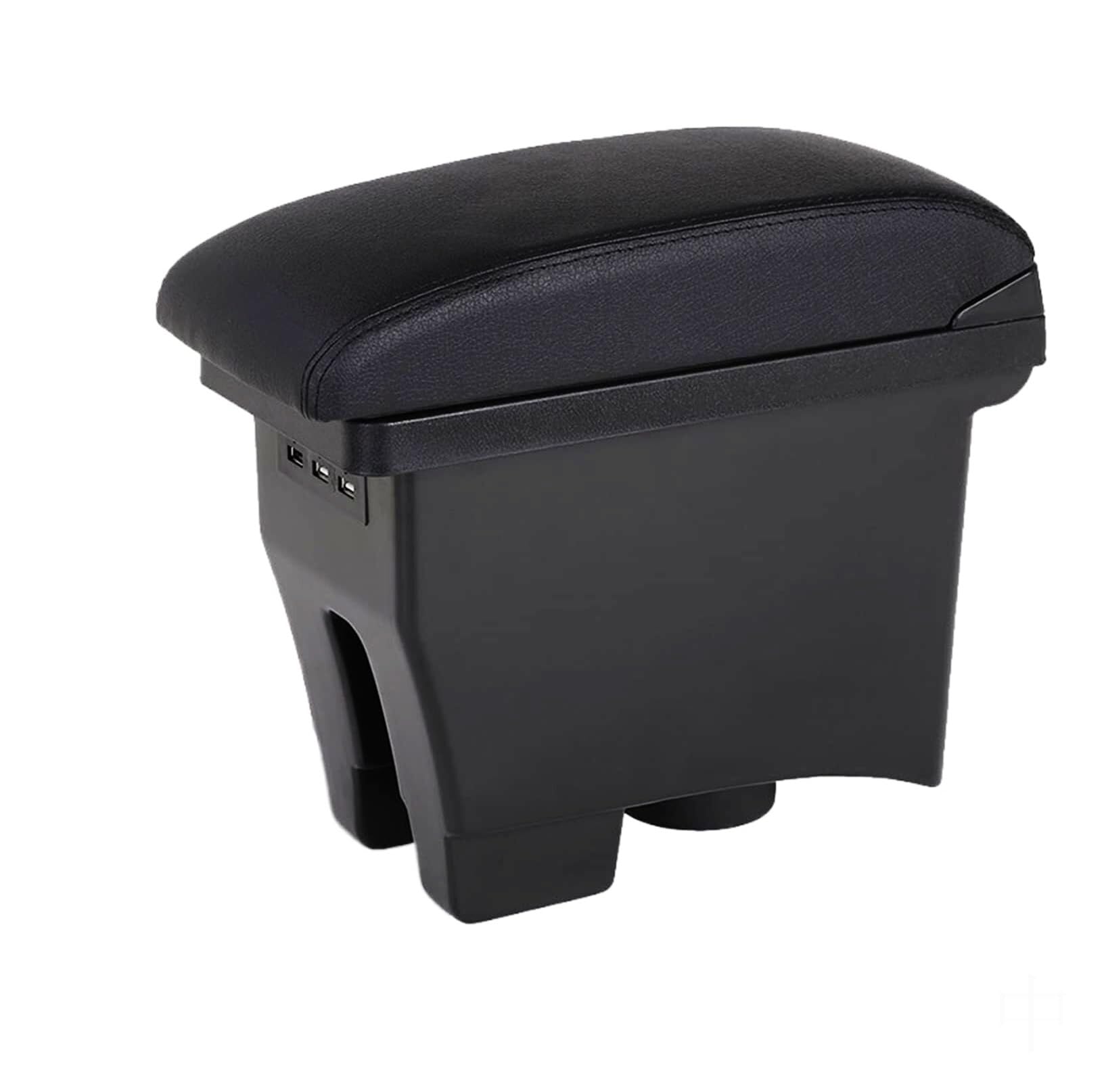 GTDTKGANAK Storage Box For Vw For Polo Mk5 6R For Vento 2012-2018 Center Console Armrest Storage For Box(A2 Black Leather)