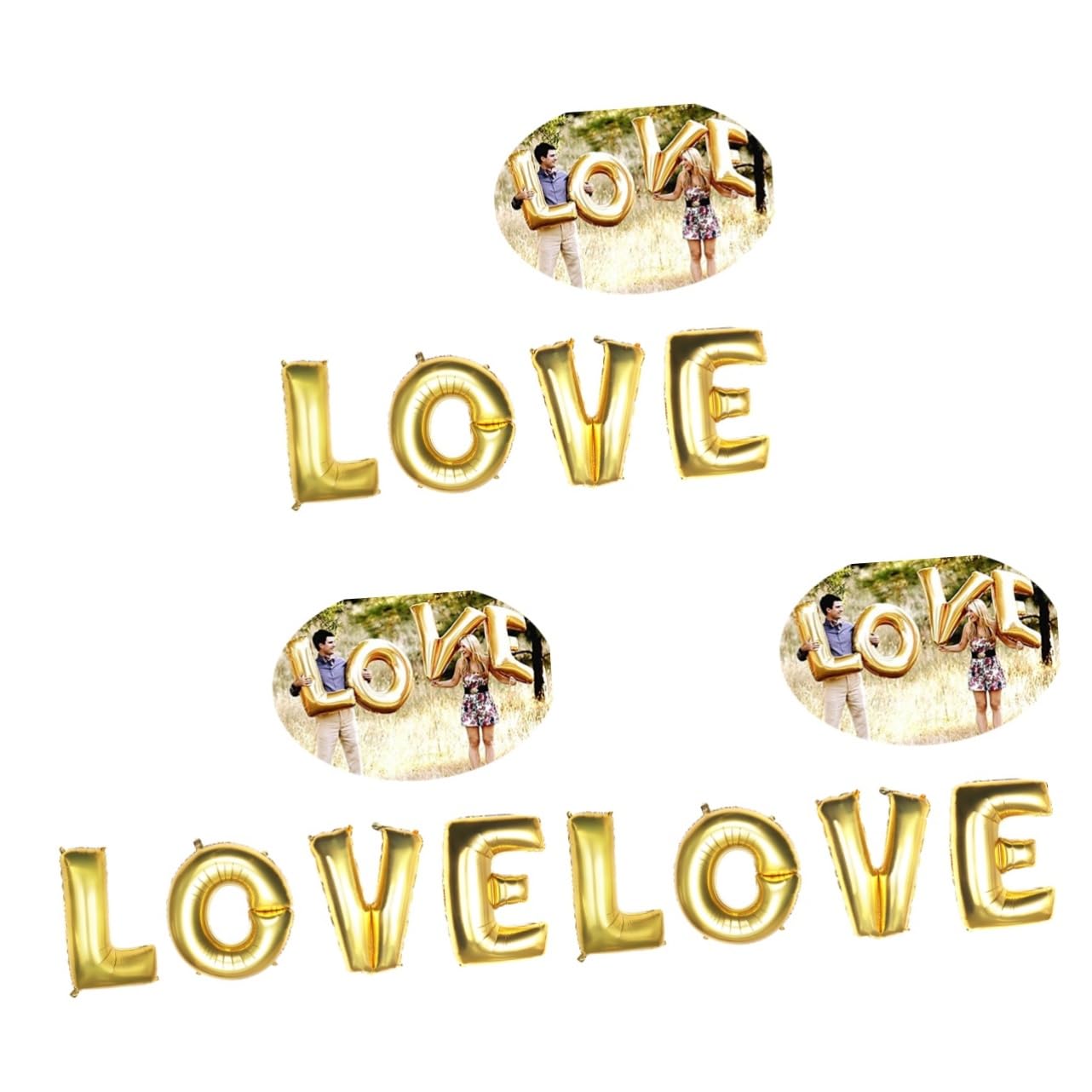 Ciieeo 3 Piezas globos papel boda globos dia san valentin decoraciones del día san valentín letras decoración aluminio del día san valentín ramo Decorar