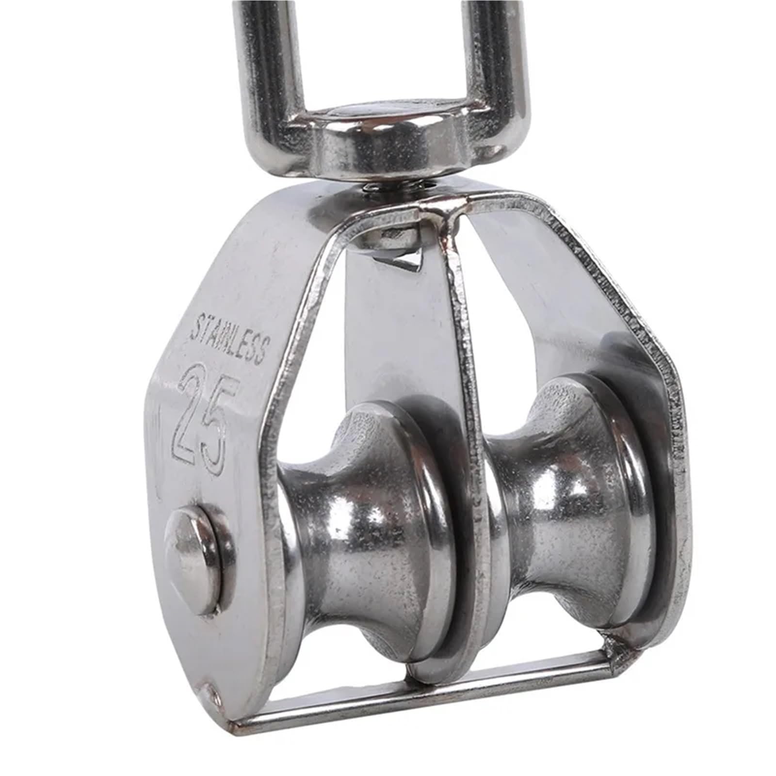 Puleggia In Acciaio Inox 2 pezzi puleggia in acciaio inossidabile M15/M25 ruota singola/doppia puleggia girevole for fune di sollevamento set di puleggia for ruota di sollevamento strumenti for fune m